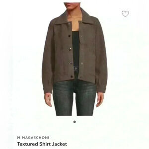 NWT | Women’s Magaschoni Textured Shirt Jacket | Size XS Truffle